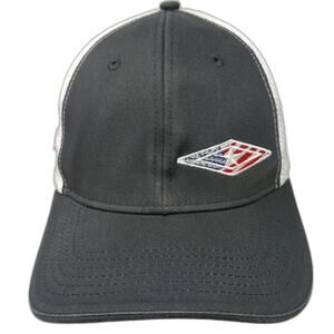 CBC Baseball Cap Gray M American Owned PRM Logo Honeycomb Mesh Stretch Fit Hat
